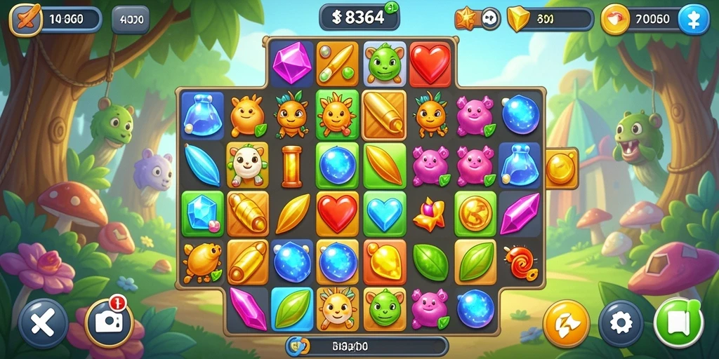 Tampilan menarik dari gameplay 8364 yang penuh warna.