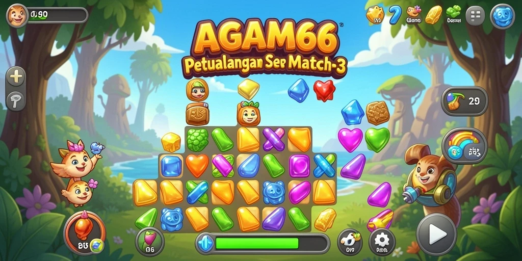 Tampilkan gameplay menarik AGAM66 dengan grafis cerah dan tantangan seru.