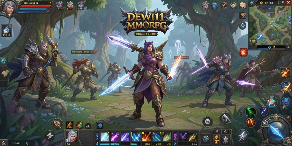 Screenshot permainan DEWI11 yang menunjukkan aksi seru dalam dunia MMORPG.