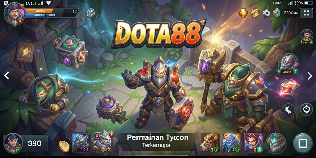 Gameplay <strong>DOTA88</strong> dengan fokus pada manajemen bisnis yang interaktif.
