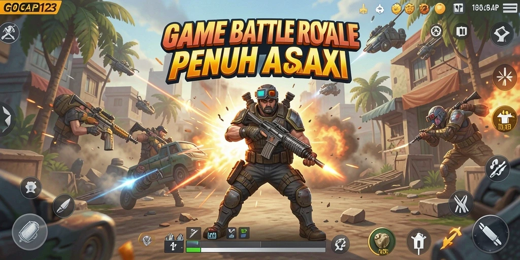 Gameplay seru dan intens dalam GOCAP123 Battle Royale.