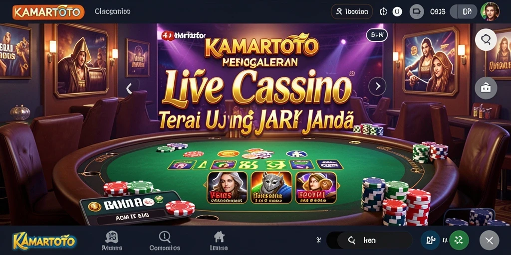 Tampilan utama KAMARTOTO menunjukkan dealer langsung dan pemain berinteraksi.
