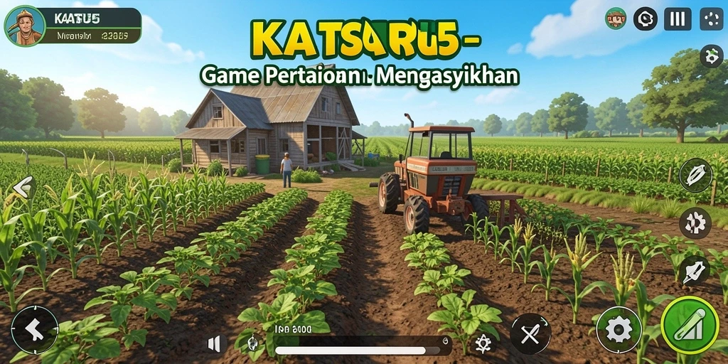 Tampilan gameplay KATSU5 dengan aktivitas pertanian yang seru.