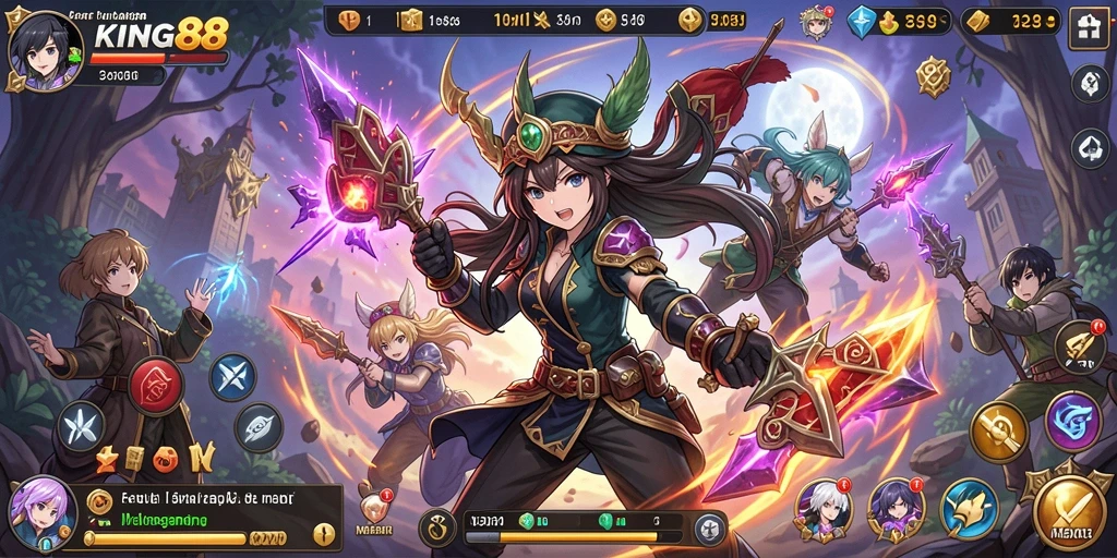 Tampilan gameplay KING88 yang epik dan menegangkan.