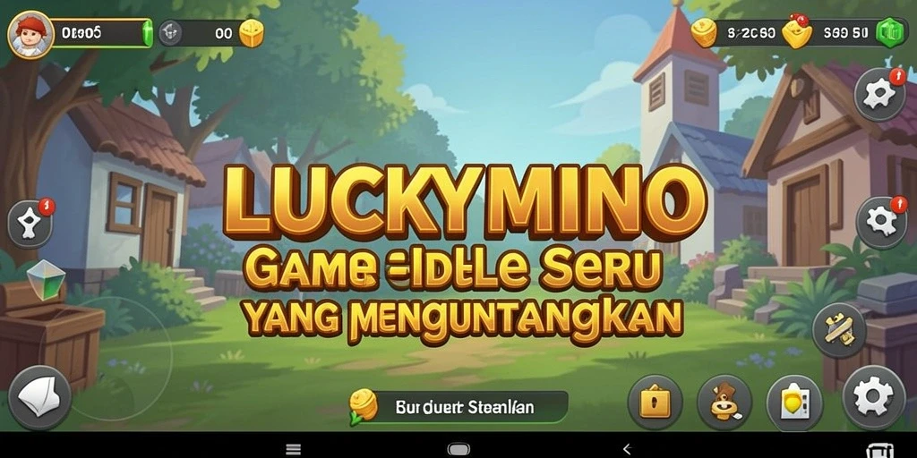 Tampilan gameplay seru dalam LUCKYMINO dengan berbagai aktivitas Idle.