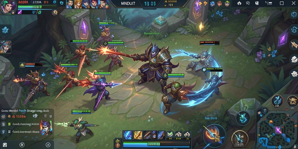 Tangkapan layar game MNDUIT menampilkan aksi pertempuran seru dan karakter yang beragam.