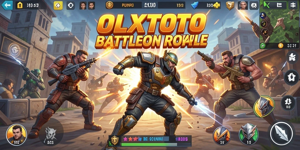Screenshot gameplay OLXTOTO yang mendebarkan dengan aksi Battle Royale.