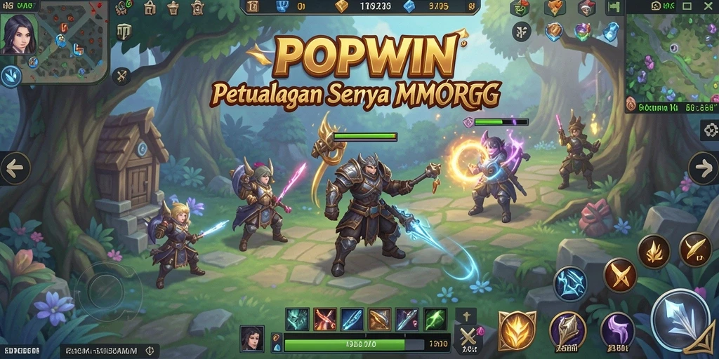 Tampilan gameplay POPWIN yang mengesankan di dunia MMORPG.