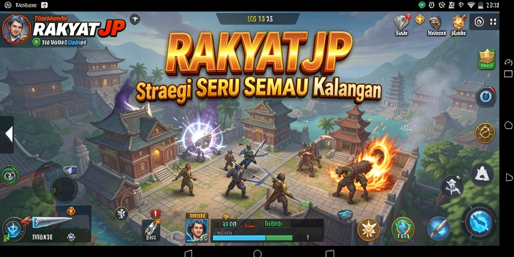 Screenshot gameplay RAKYATJP yang menunjukkan strategi bertarung.