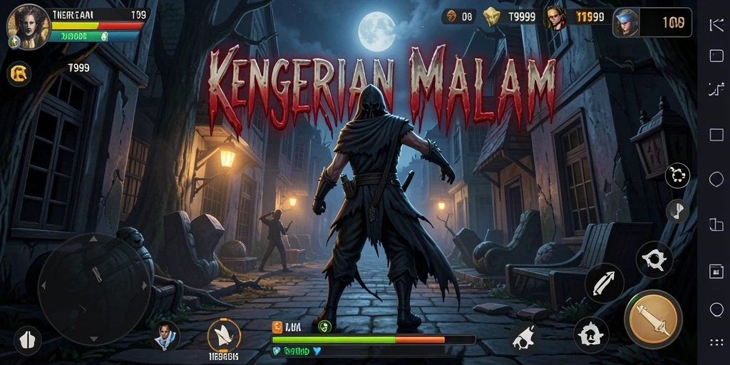 Tangkapan layar gameplay T9999 yang menunjukkan suasana mencekam.