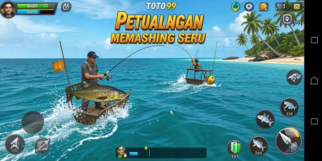 Tampilan gameplay TOTO99 yang menarik saat memancing di laut.