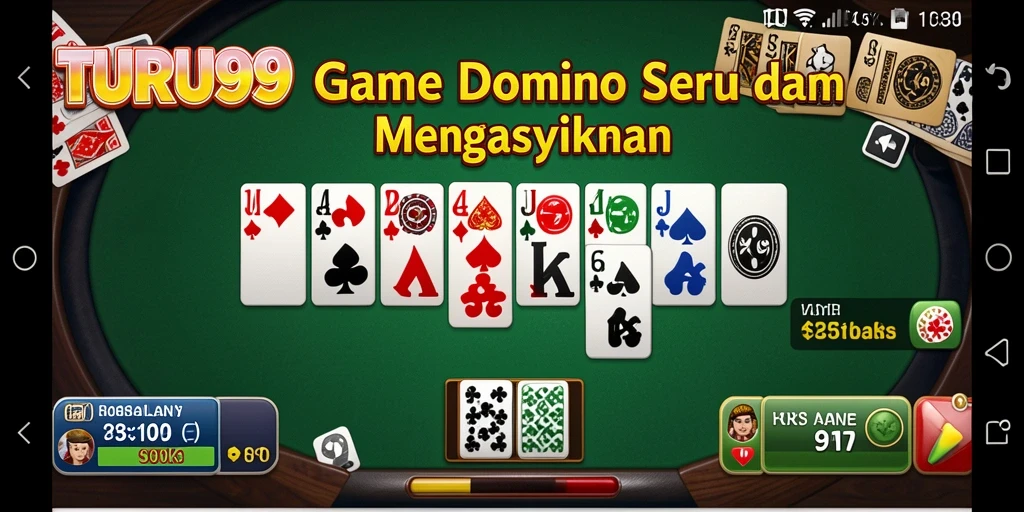 Screenshot gameplay TURU99 yang menampilkan serunya bermain Domino.