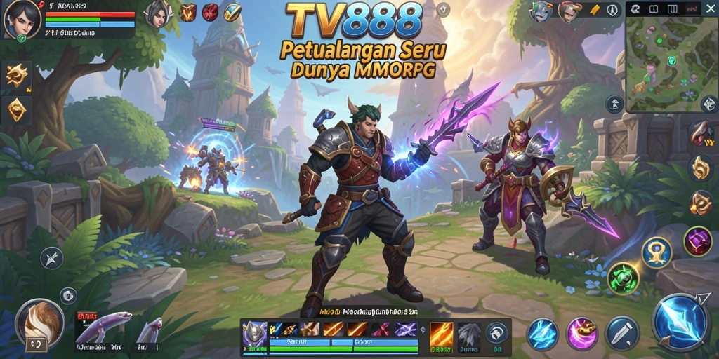 Tampilan gameplay TV888 yang spektakuler dalam dunia MMORPG.