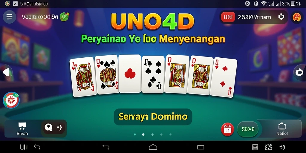 Tampilan gameplay Domino di aplikasi UNO4D yang seru.